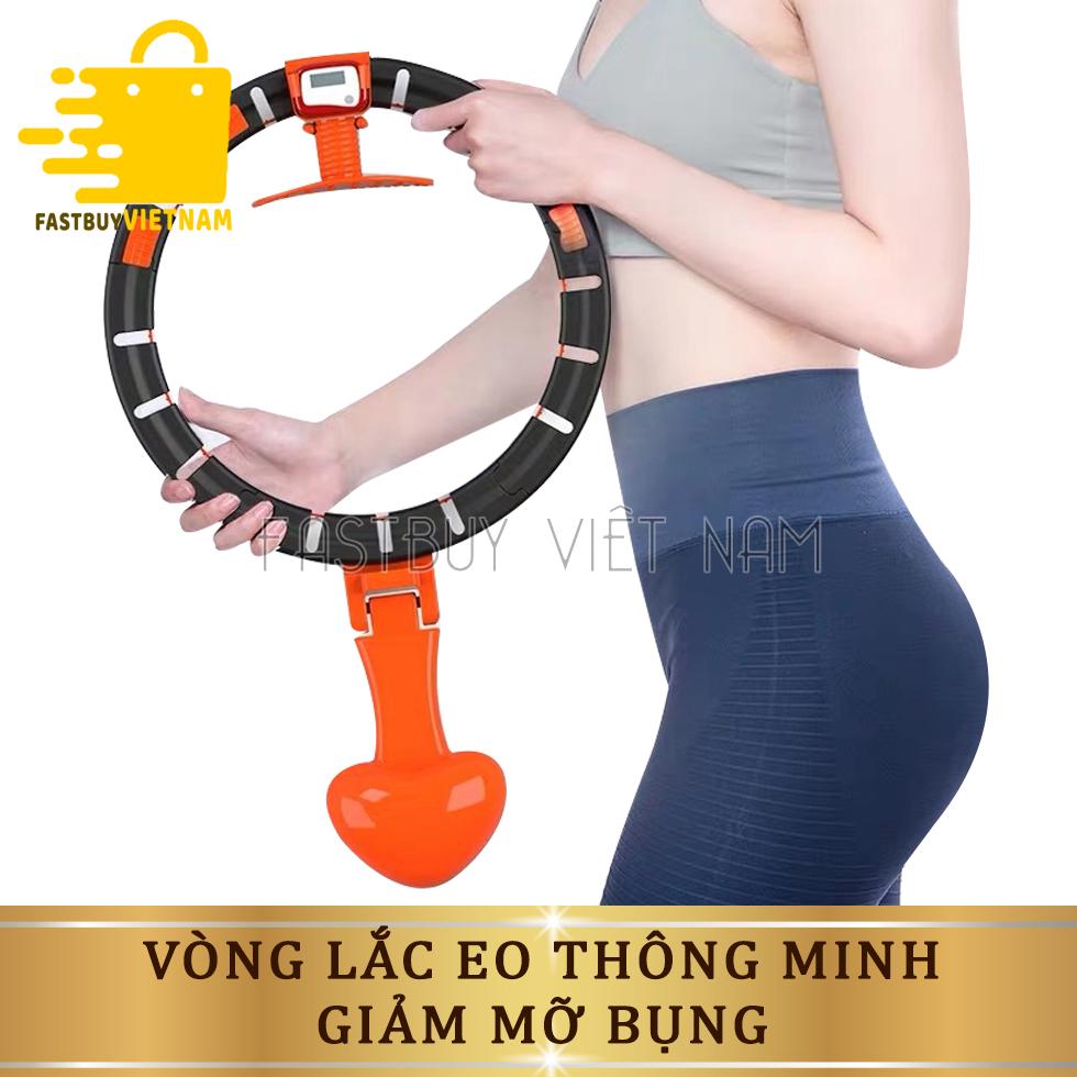 Vòng lắc eo thông minh giảm mỡ bụng automatic hula hoop, có đồng hồ đo giúp bạn biết được số calo giảm được