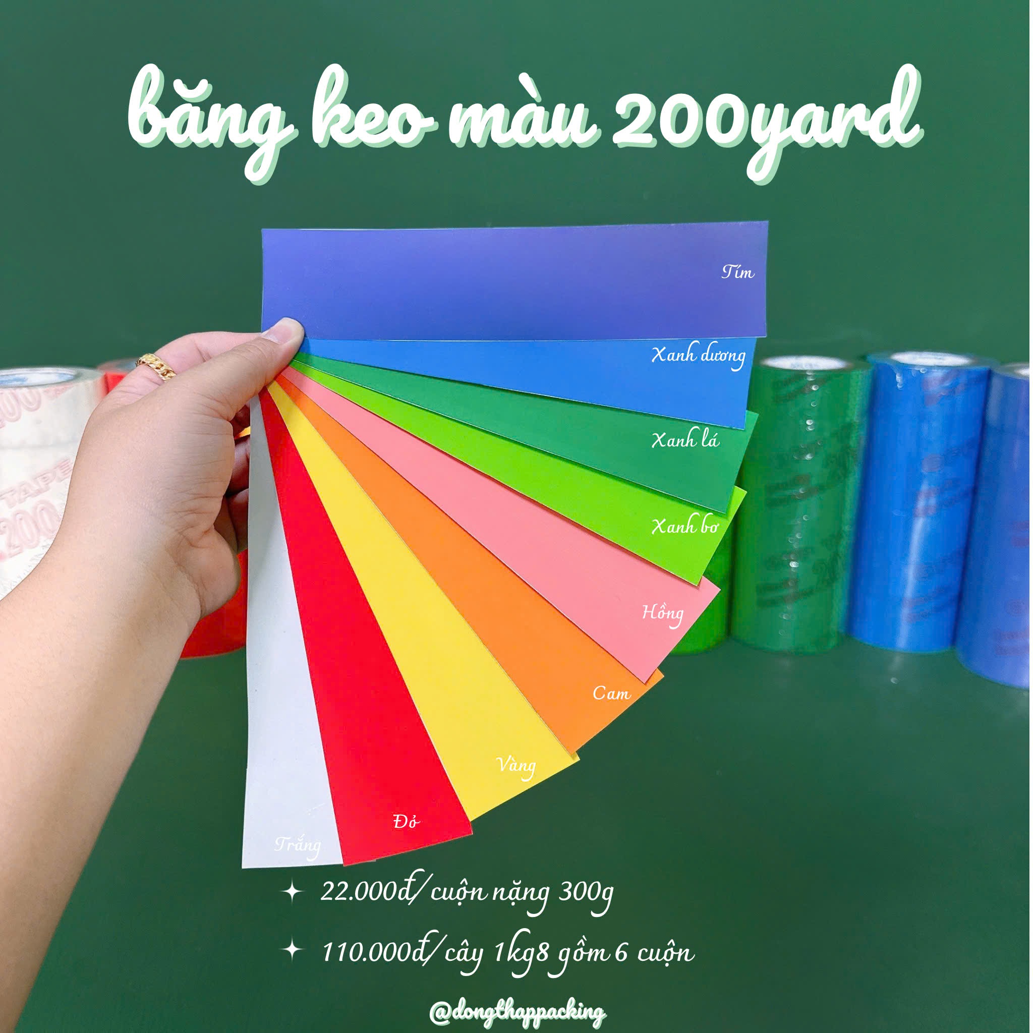 1 CÂY 6 CUỘN BĂNG KEO 200 YARD - 1kg8