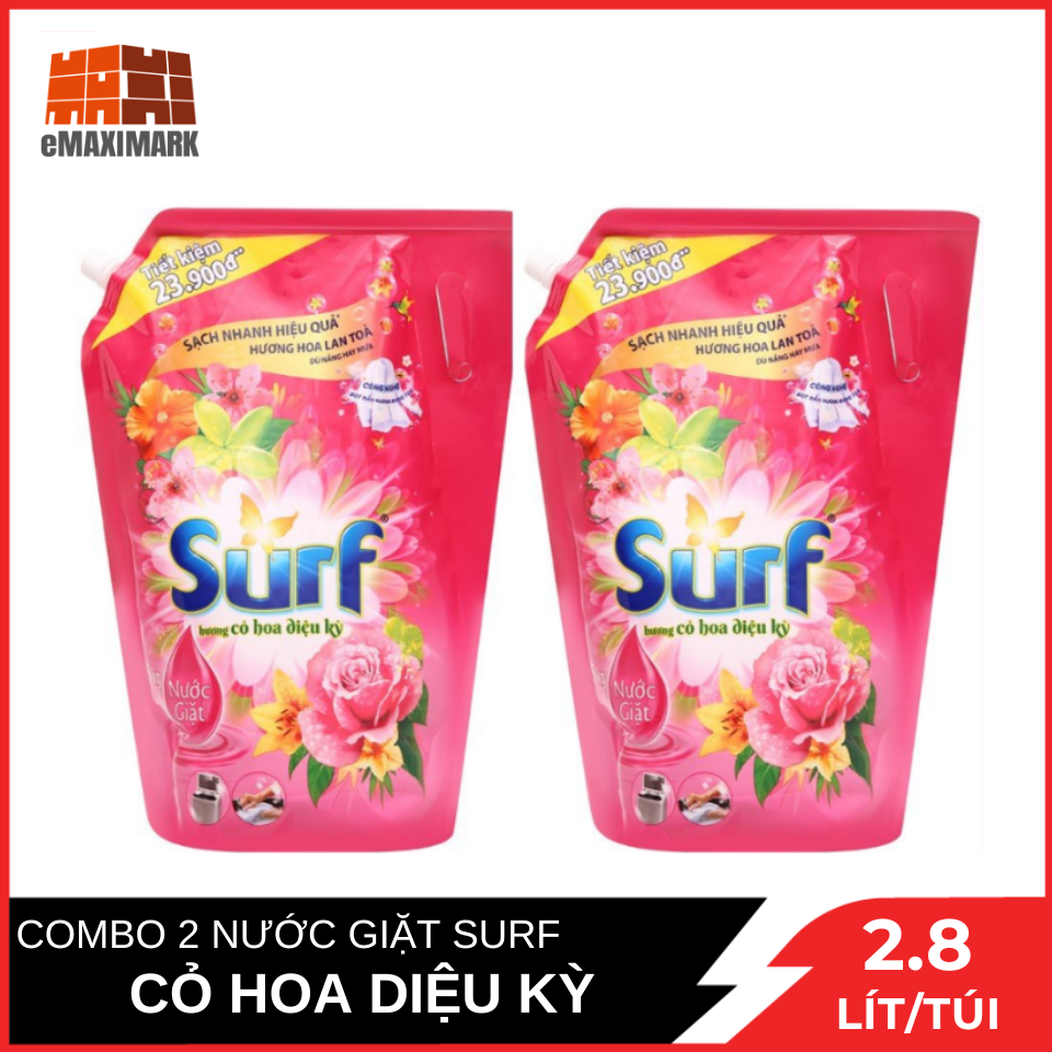 Combo 2 nước giặt surf hồng túi 2.8l