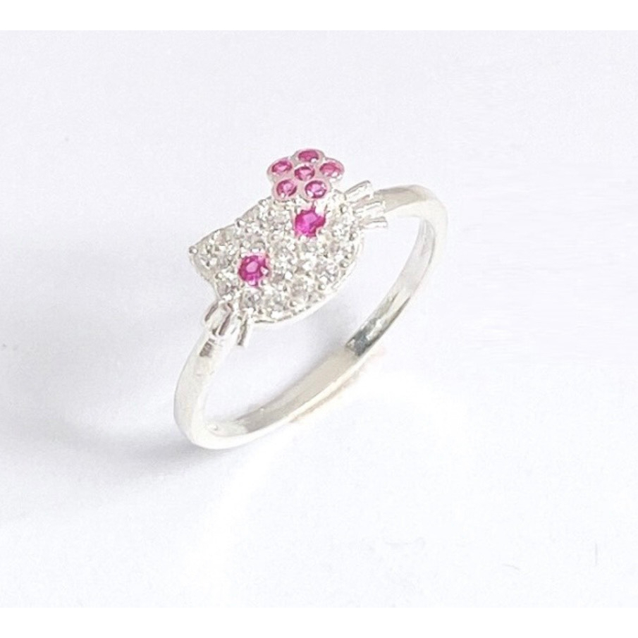 Nhẫn Cho Bé Gái Bạc 925 Hello Kitty Đính Đá - Trang Sức HVJ