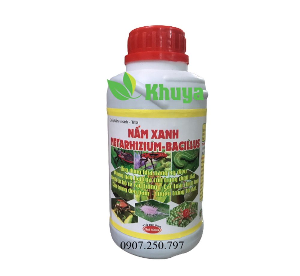 Chế phẩm vi sinh nấm xanh metarhizium bacilus chai 500ml