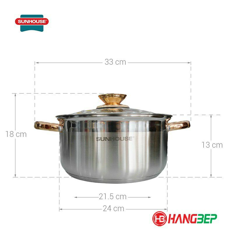NỒI SUNHOUSE 5 ĐÁY 24CM