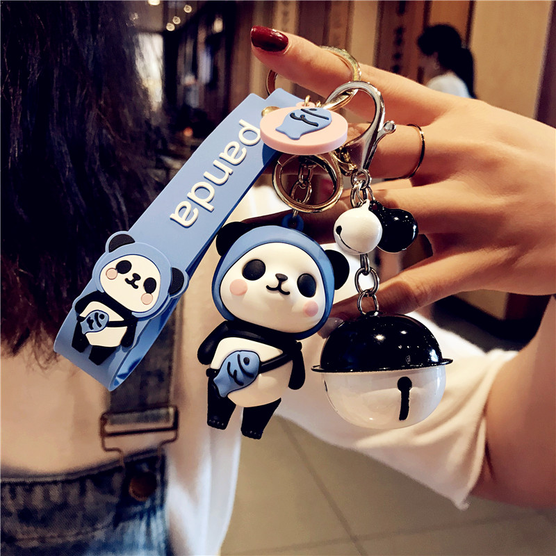 Móc khóa Gấu Trúc - 4 Màu + Chuông