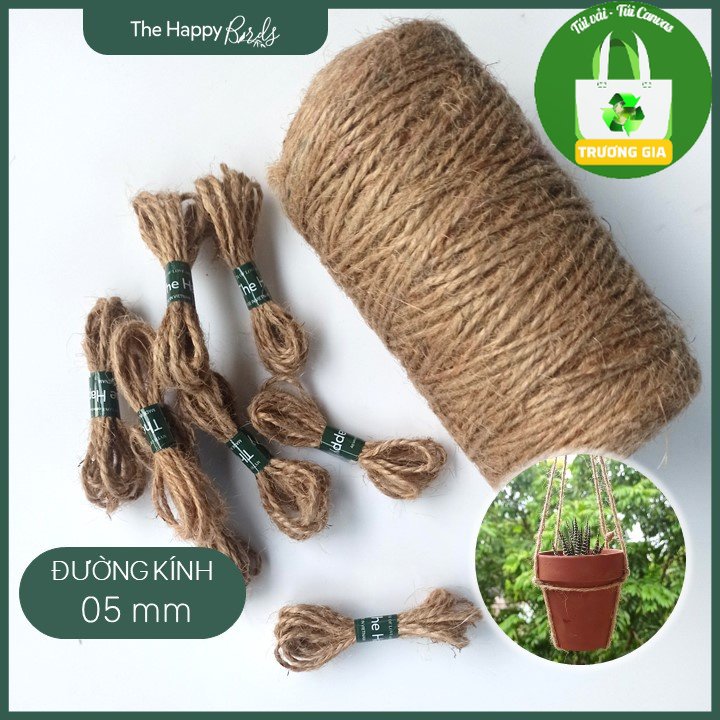 Dây thừng gai trang trí decor vintage làm đồ handmade trang trí bình hoa 1 mét, 2 mét, 5 mét,..