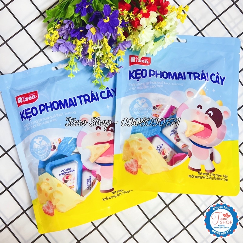 Kẹo phô mai trái cây Risen - 216g