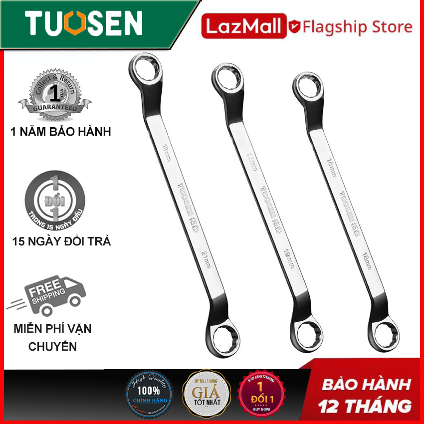 Cờ lê với 2 đầu tròng TUOSEN , Cờ lê bánh cóc, đủ size từ 6mm tới 41mm - Một sản phẩm của TUOSEN