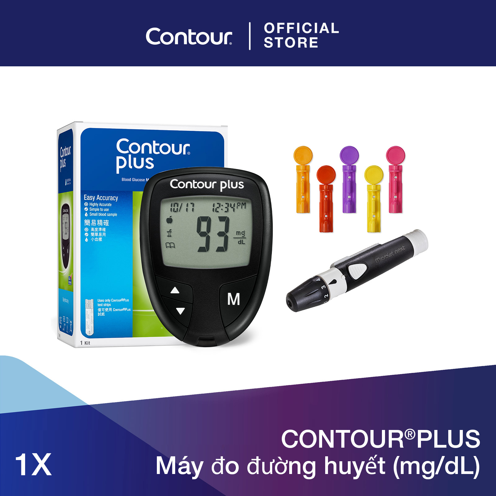 CONTOUR®PLUS Máy đo đường huyết (mg/dL)