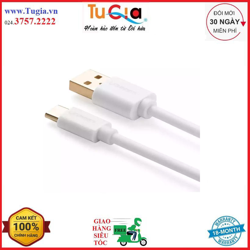 Cáp USB A 2.0 sang TypeC UGREEN 30166 - Hàng chính hãng