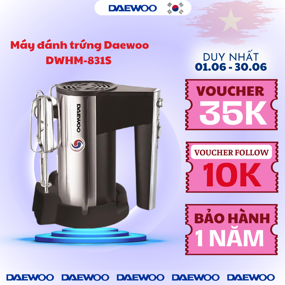 Daewoo Máy đánh trứng DWHM-831S (250W) - Hàng chính hãng