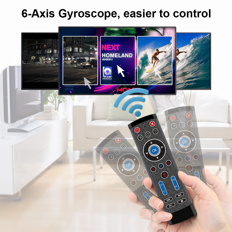 Bàn Phím Điều Khiển TV Box Fly Air Có Mic Điều Khiển Giọng Nói Và Chuột Bay Không Dây Cảm Biến Thông Minh có LED bàn phím số Bảo Hành 12 Tháng T1MAX điều khiển từ xa