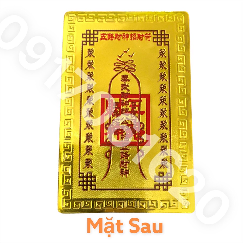 Kim Bài Ngũ Lộ Thần Tài Plastic