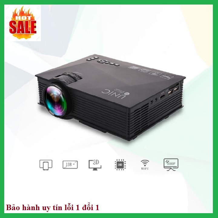 Máy Chiếu Mini Cho Điện Thoại | Top bán chạy Lazada Shopee Sendo Tiki 14 Máy chiếu mini cho điện thoại laptop LEJIADA UC-46 ,1080p, Wifi