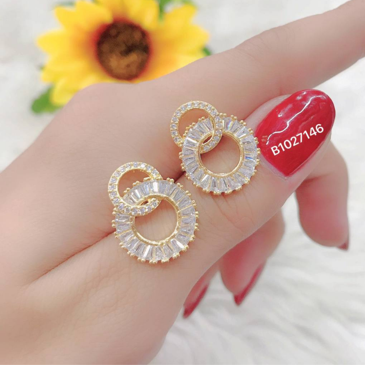 Bông tai nữ mạ vàng đính Đá( 01 Đôi Khóa Móc Gài ) M2 7.12 36R