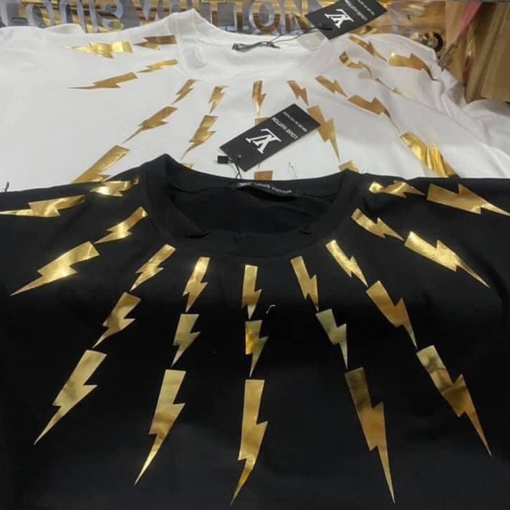 [HCM]Áo thun TAY NGẮN Nhũ Vàng Tia Chớp (TAY LỠ IB)