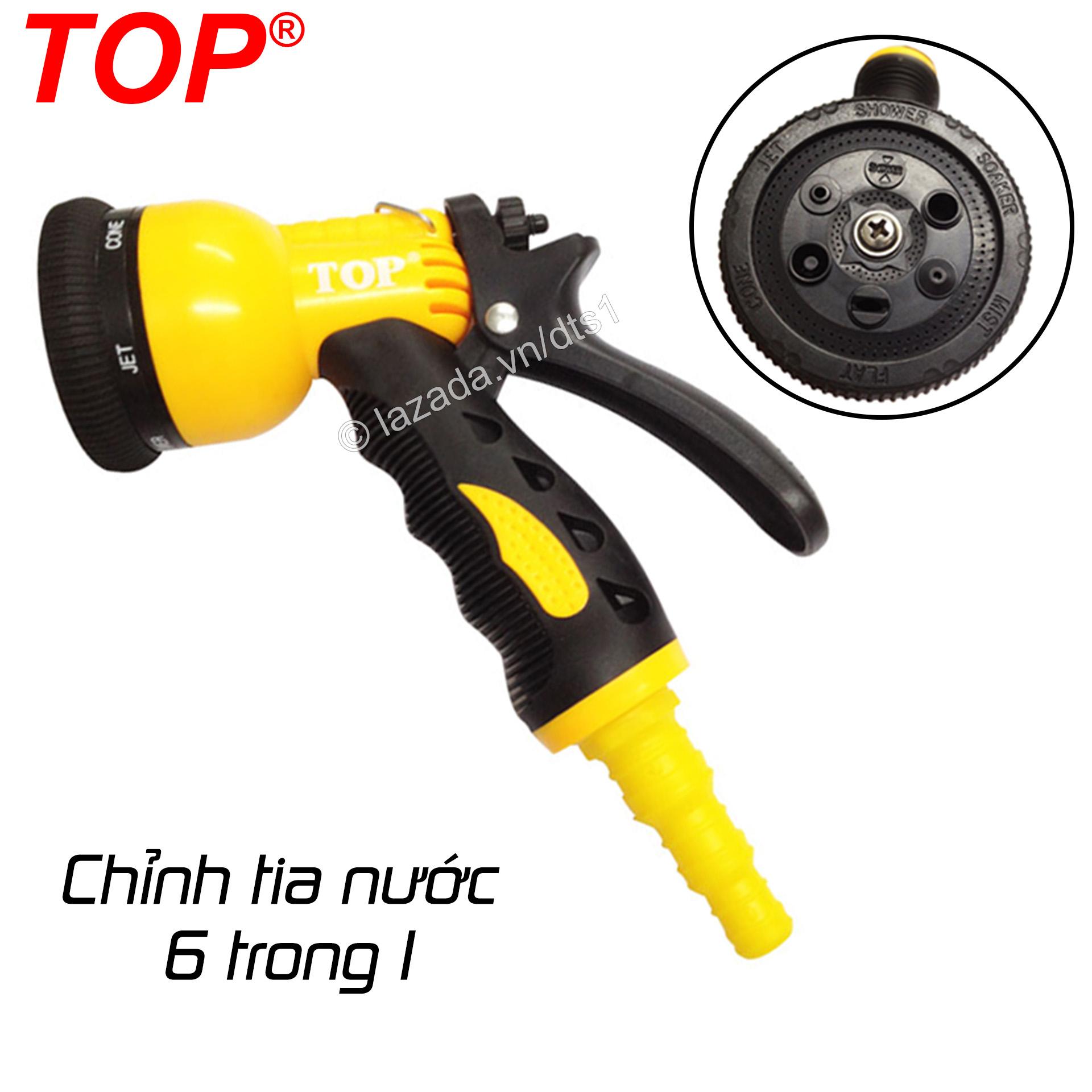 Vòi xịt tưới cây, vòi xịt rửa xe 6 chế độ phun, tăng áp lực nước hãng TOP FA-7703-1A