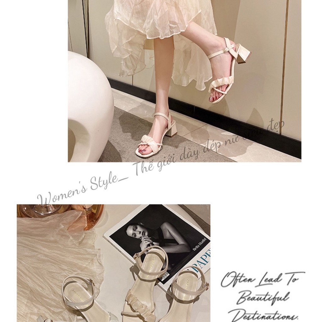 Giày cao gót nữ 5 phân Womenstyle phong cách Pháp quai hậu phù hợp với các buổi tiệc đi chơi chuẩn size 35-39 TD21