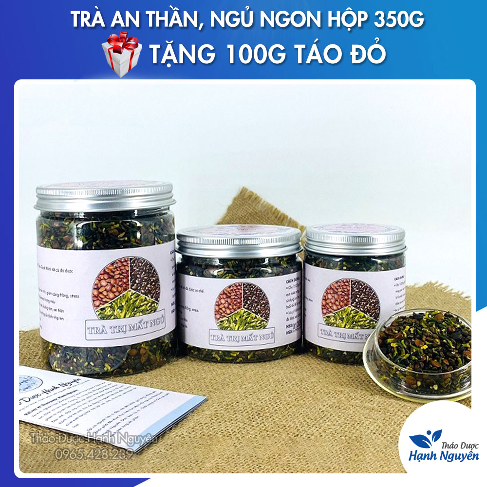 Trà hỗ trợ mất ngủ Thảo Dược Hạnh Nguyên hộp 350g giúp an thần ngủ ngon, thanh nhiệt, cải thiện tình trạng sức khỏe
