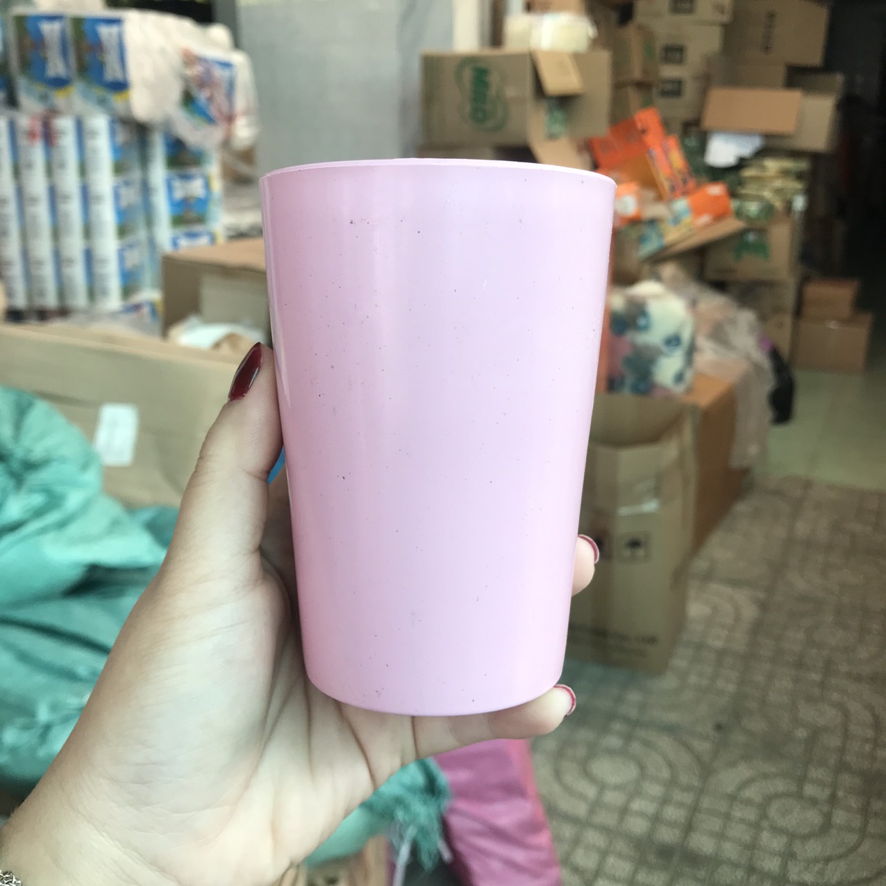 Ly nhựa lúa mạch màu pastel dễ thương 300ml