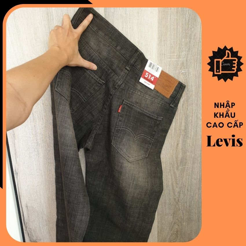 Quần Jean Nam Đẹp CAO CẤP Levi 514-23 NÂU XÁM form ống suông đứng, chất liệu mềm mại ko giãn, ko xù, ko phai màu khi giặt