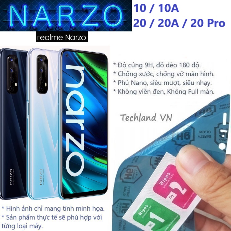 Cường Lực Phủ Nano Realme Narzo 10 / 10A / 20 / 20A / 20 Pro - Trong Suốt, Không Full Màn, Không Viền Đen