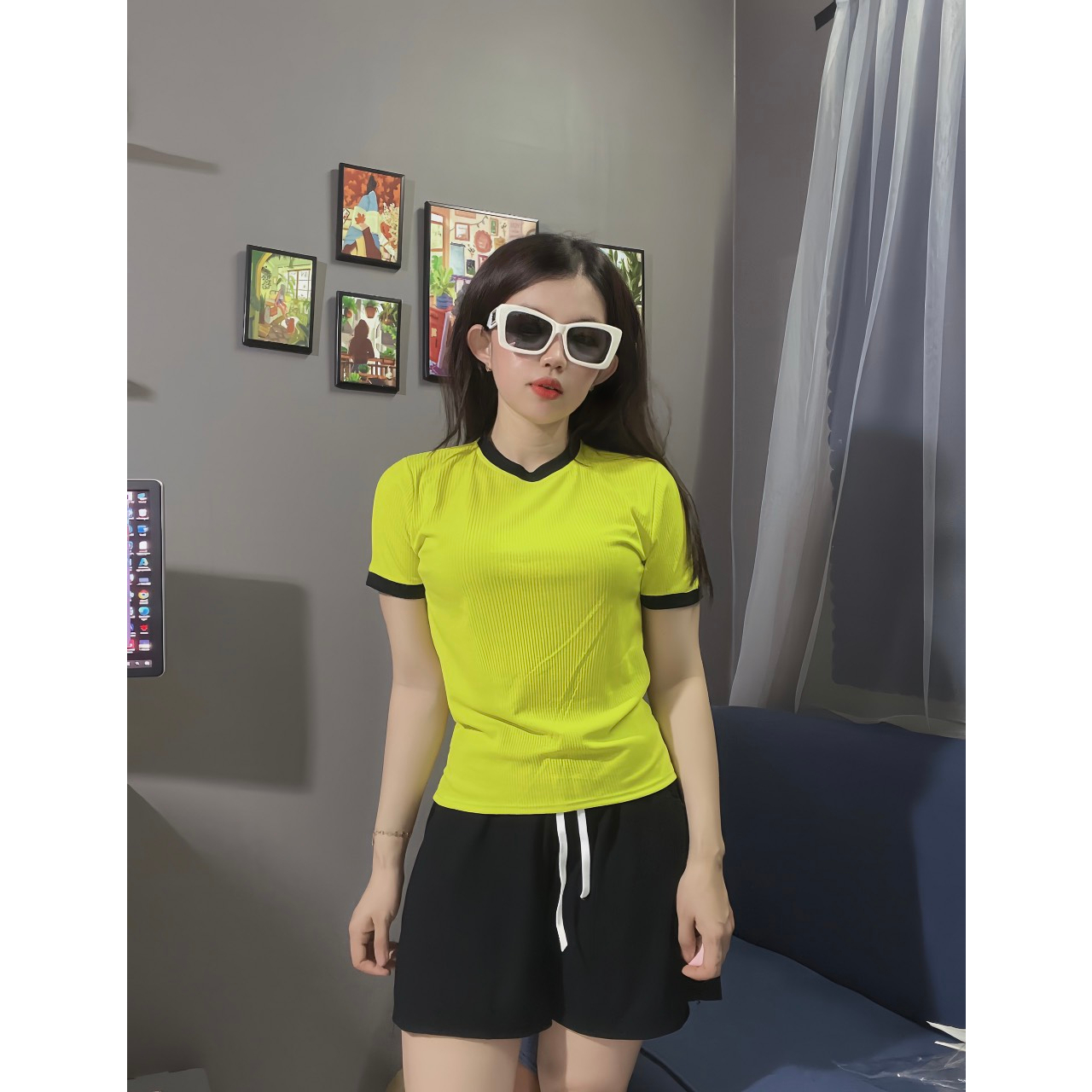 Set Bộ Nữ Mặc Nhà Thun Gân Co Giản 4 Chiều-TQ6