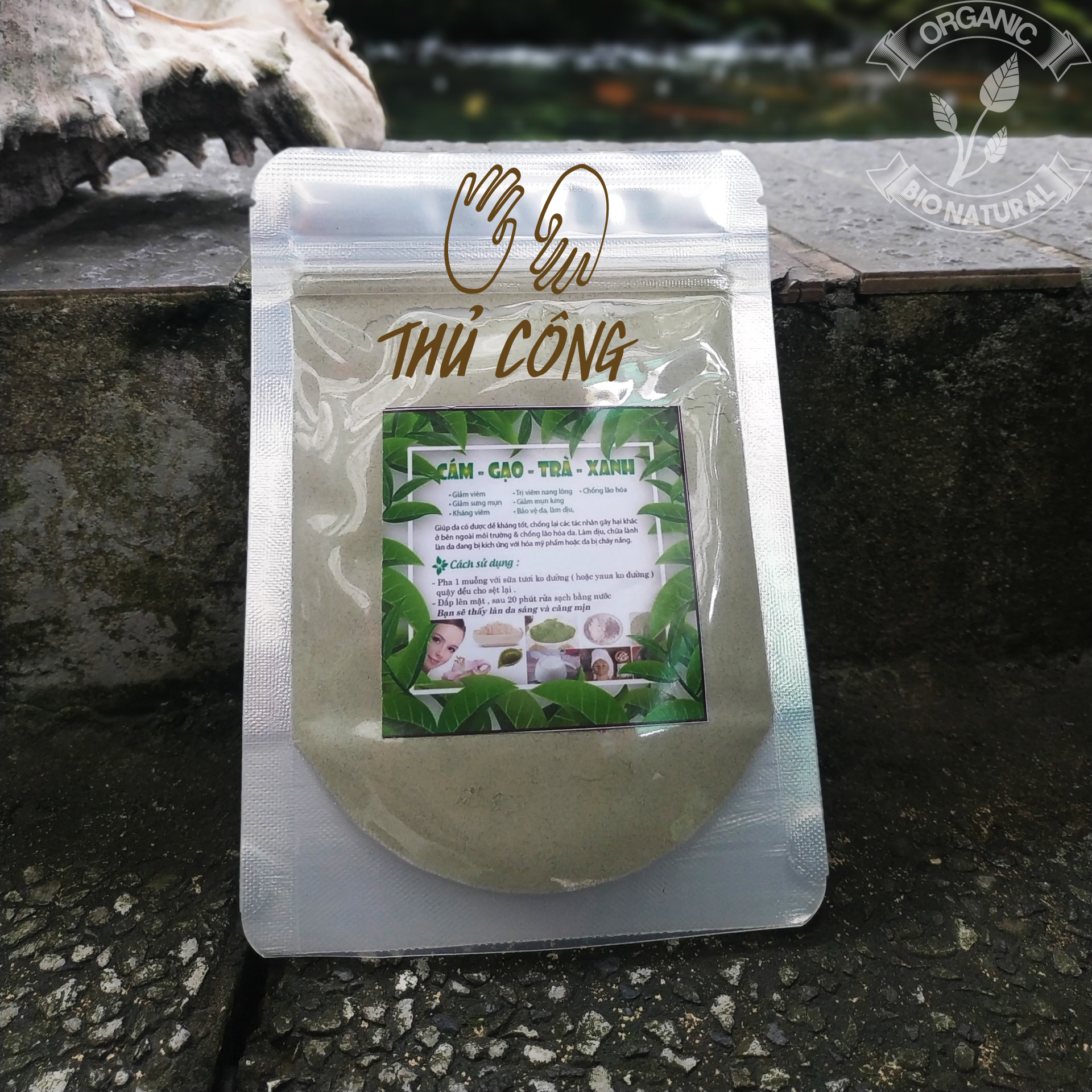 [HCM][BIONATURALVN] Bột đắp mặt nạ Cám Gạo Trà Xanh HANDMADE 50gr