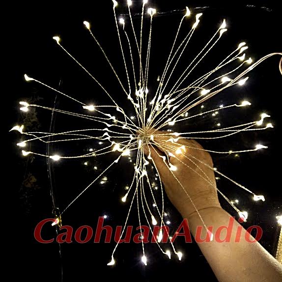 Bộ dây 5 chùm đèn Led pháo hoa firework ánh vàng