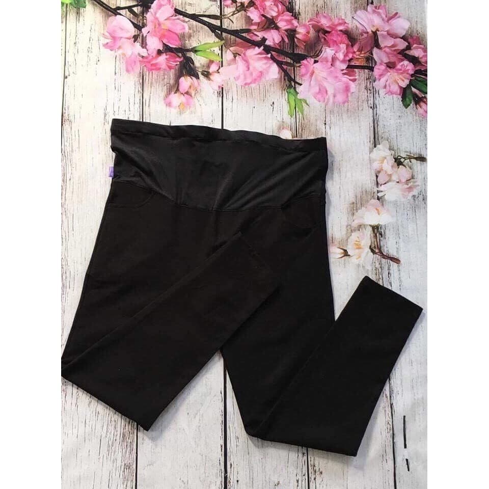Quần dài bầu, Quần Legging bầu có chun chỉnh, chất zip đẹp