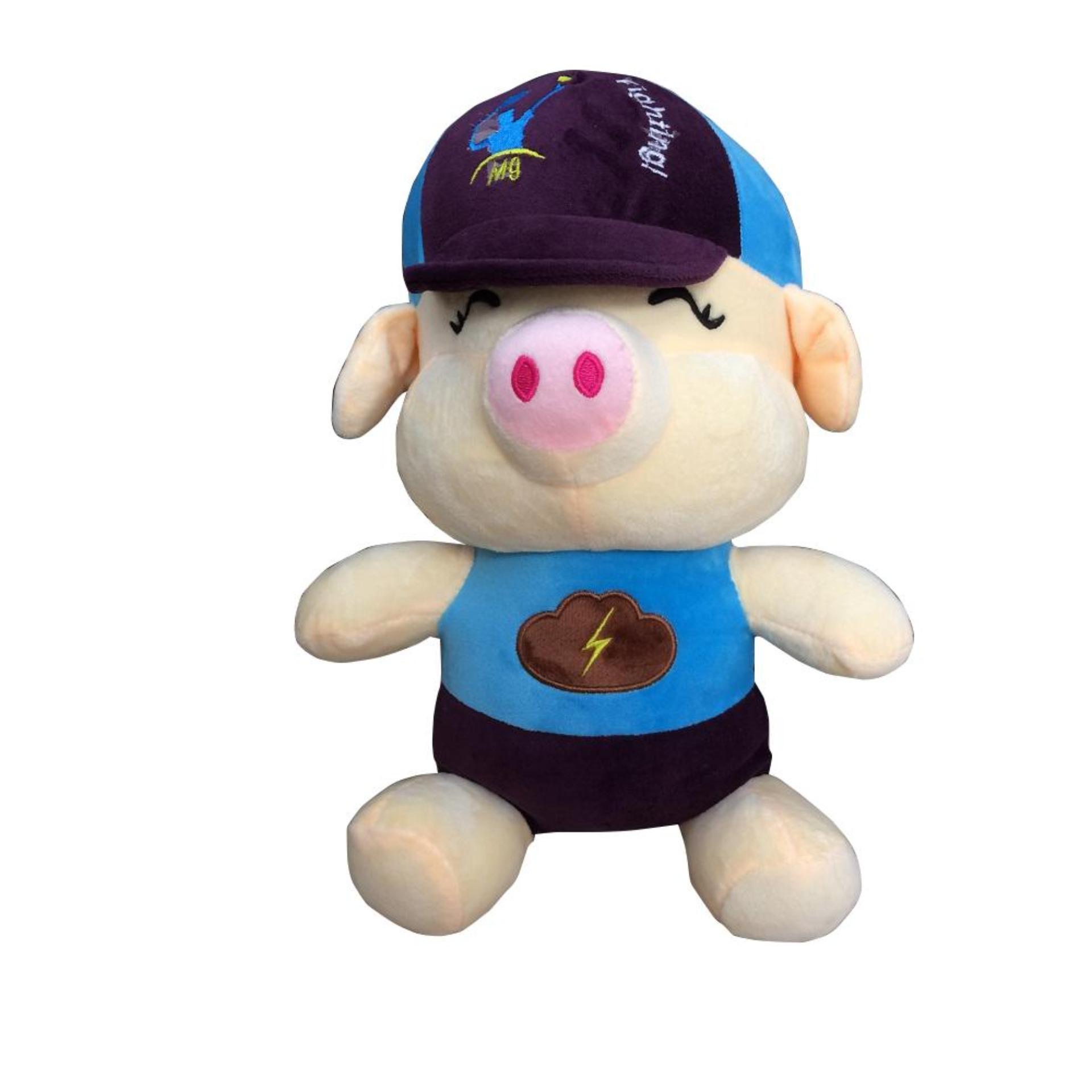 Gấu bông heo đội nón cao cấp cao 30cm
