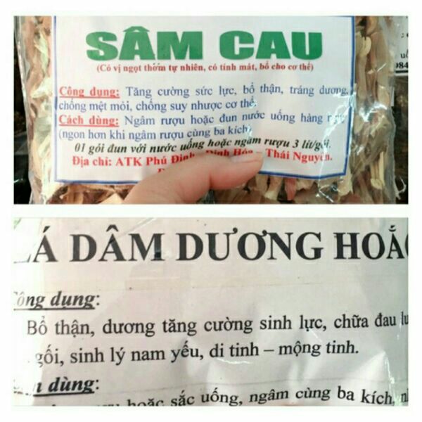 Combo 500g sâm cau khô + 500g lá dâm dương hoắc