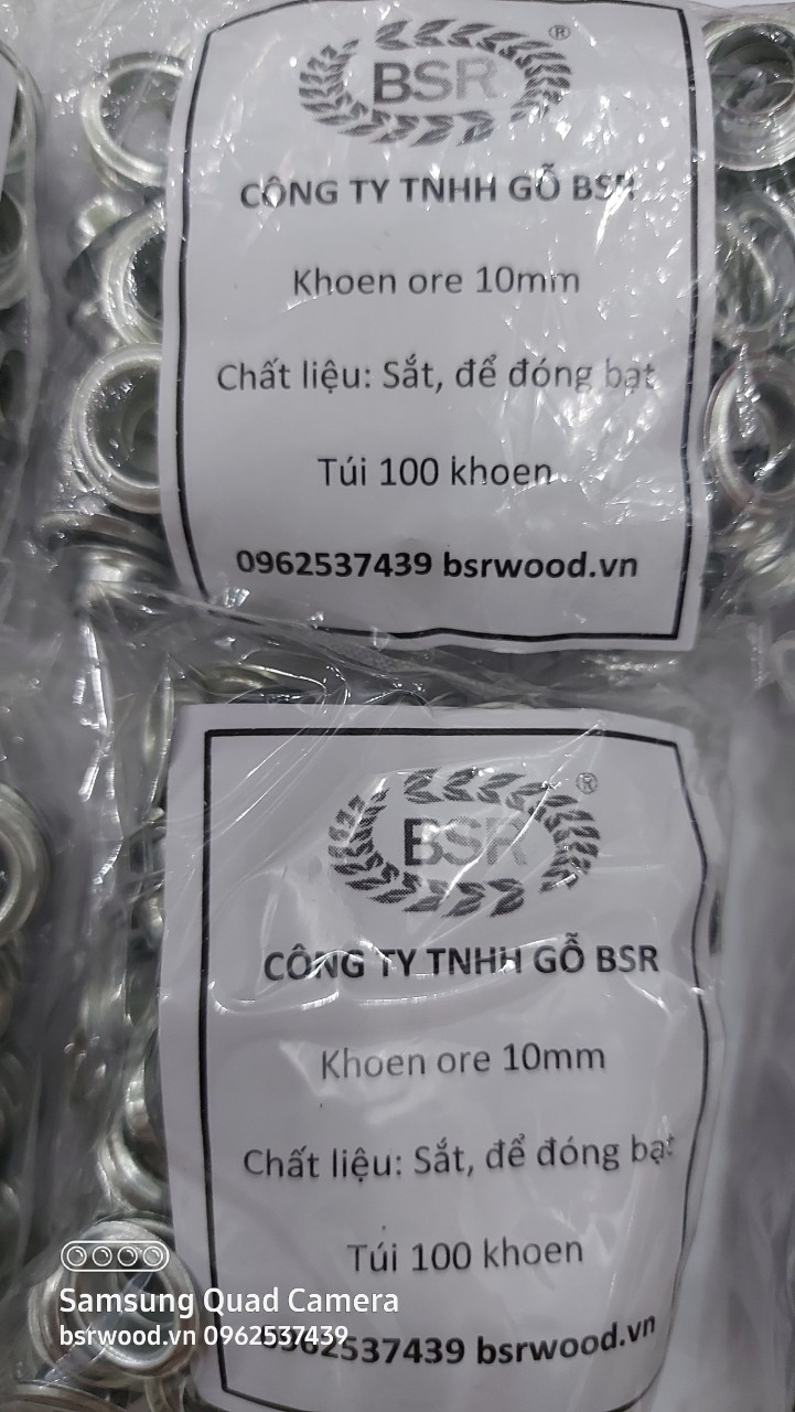 [HCM]Khoen ore 10mm Khuy mắt cáo đóng bạt bấm túi giấy Bằng sắt xi bạc Túi 100 cái (Không có long đền) Chuyên dùng cho máy đóng khoen Trung Quốc