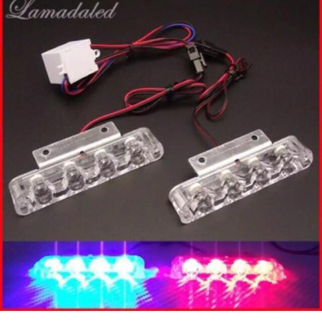 den led xe may Cặp đèn chớp xanh đỏ H1 4led ( xanh đỏ ) ( 1 bộ )
