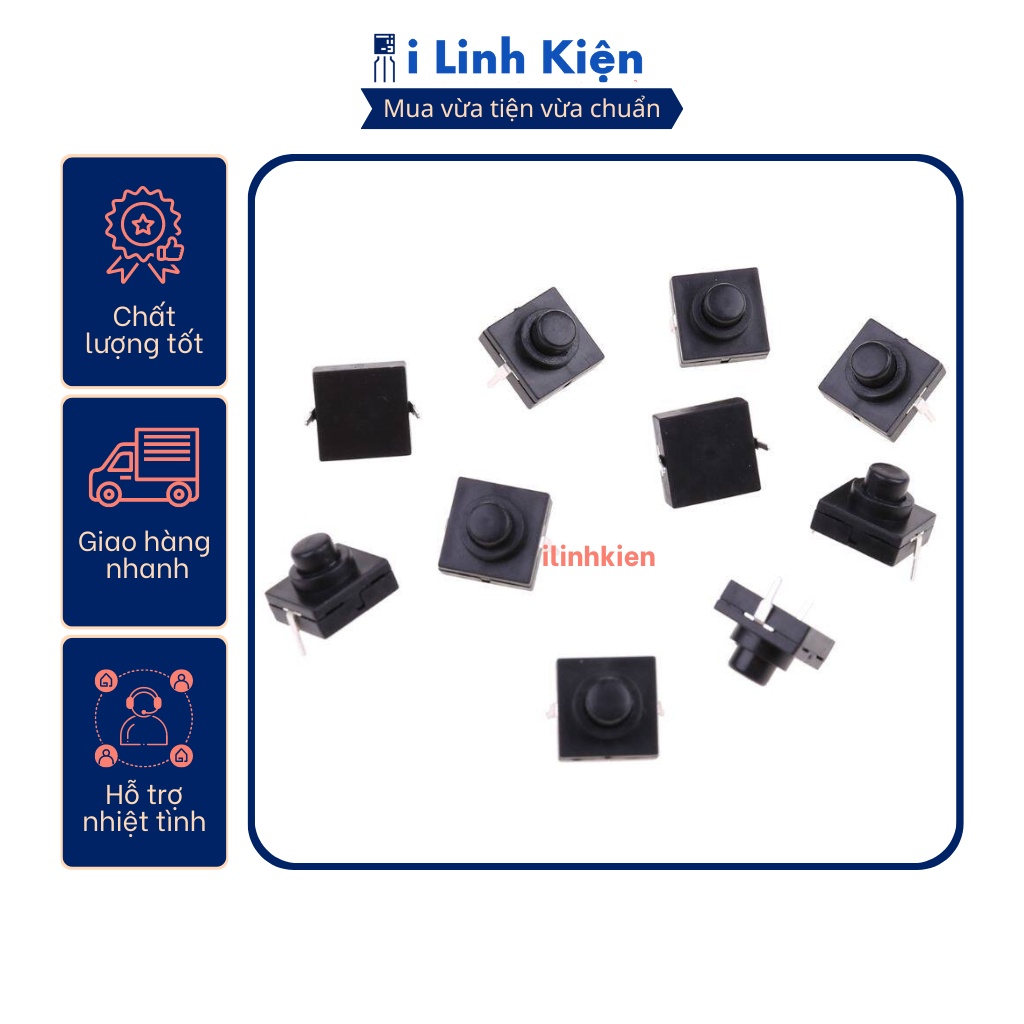 Công tắc đèn pin 2P chân cắm vuông 112D
