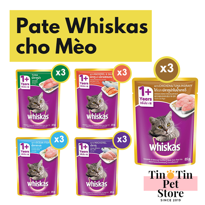 Chương Trình Ưu Đãi cho Combo 15 Gói Pate Whiskas 85g - 5 Mùi Vị Cho Mèo Chương Trình Ưu Đãi cho Combo 15 Gói Pate Whiskas 85g - 5 Mùi Vị Cho Mèo