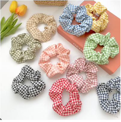 Dây Cột Tóc Scrunchies Vải Caro