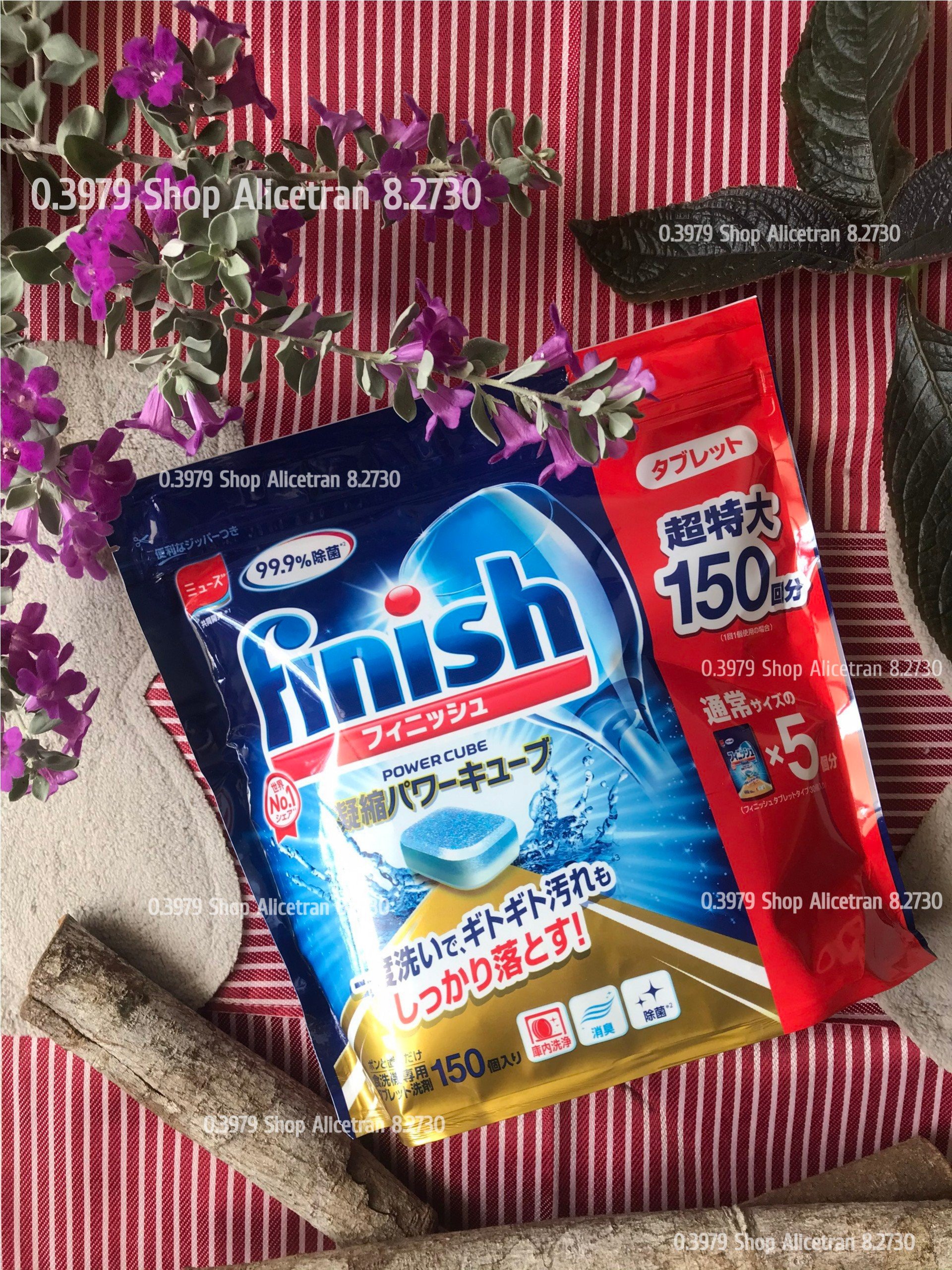 [Hcm] Finish Power Cube Dishwashing Tablets, Bag of 100 - 150 Tablets (Japanese Domestic Product)