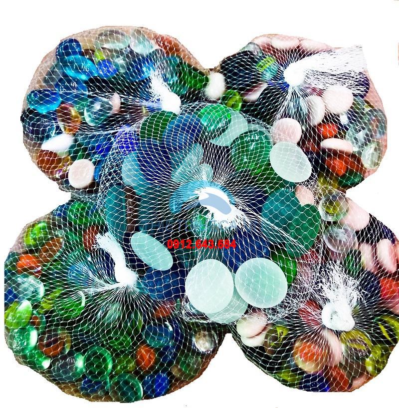 Sỏi thủy tinh trộn nhiều màu 500g
