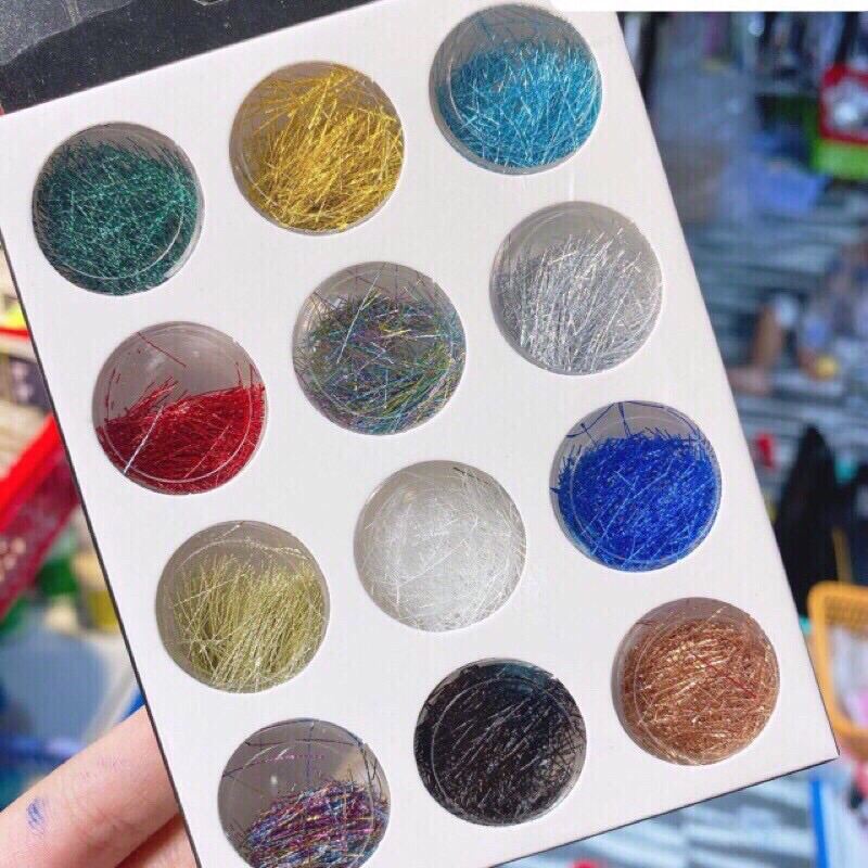 Set 12 hũ nhũ sợi trang trí móng - Cheap nail