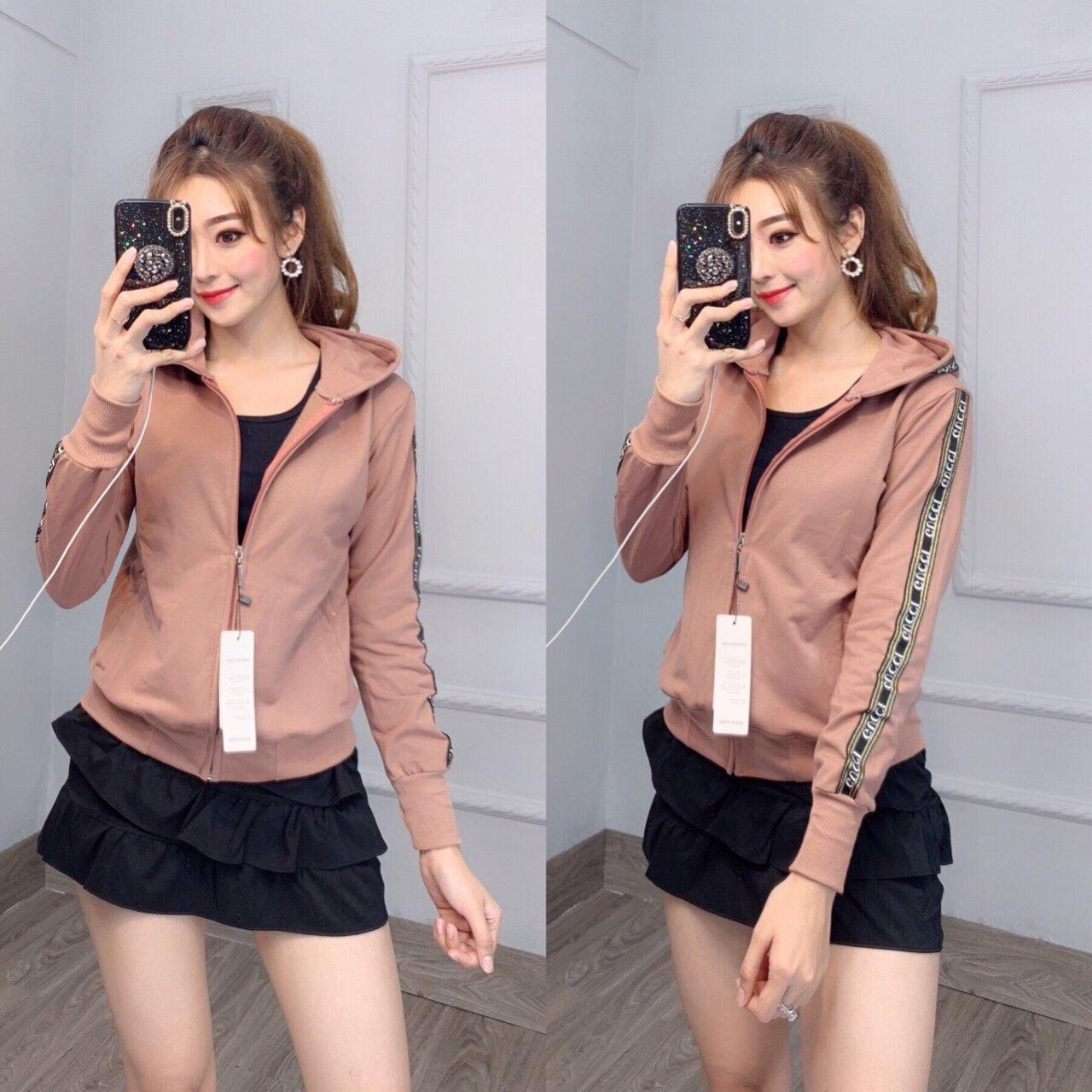 [HCM][A3] ÁO KHOÁC THUN NỮ GUC DỌC TAY XINH- Áo khoác chống nắng nữ - Áo khoác nữ - Áo khoác dù - Áo khoát nữ - Áo khoác chui - Áo khoác gió nữ - áo khoác dù nữ - áo khoác nữ nỉ - áo khoác nữ đẹp - áo khoác đẹp - áo khoác da cá