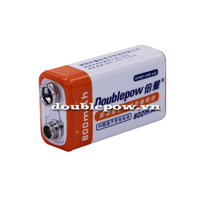 Pin sạc 9V-6F22 Doublepow 800mAh dung lượng thật
