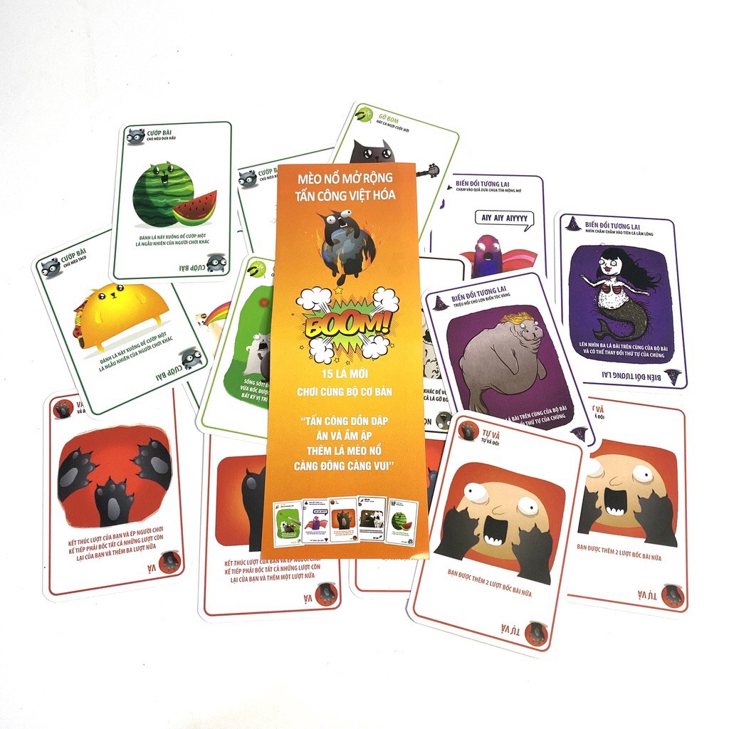 Combo Mèo Nổ + 6 Bản Mèo Nổ Mở Rộng Tiếng Việt - Boardgame Exploding Kittens