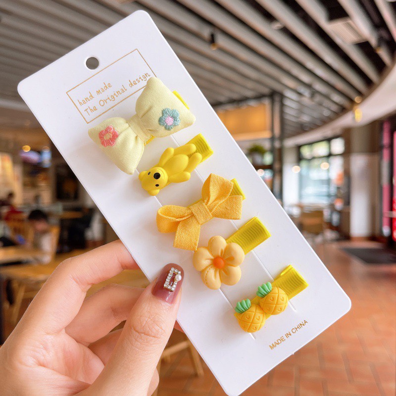 Set 5 Kẹp Tóc Nơ Xinh Xắn Cho Bé Gái