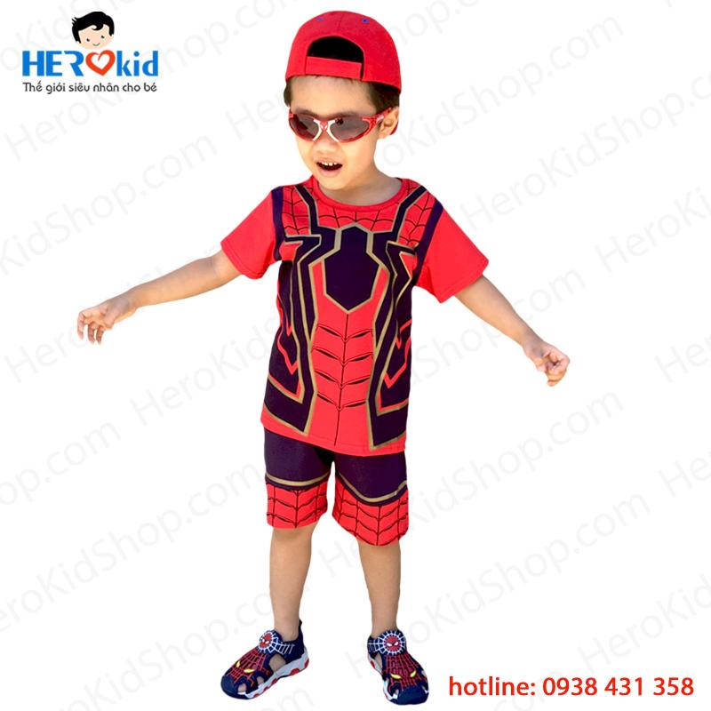 Nơi bán Bộ quần áo siêu nhân người nhện ngắn tay cho bé trai
