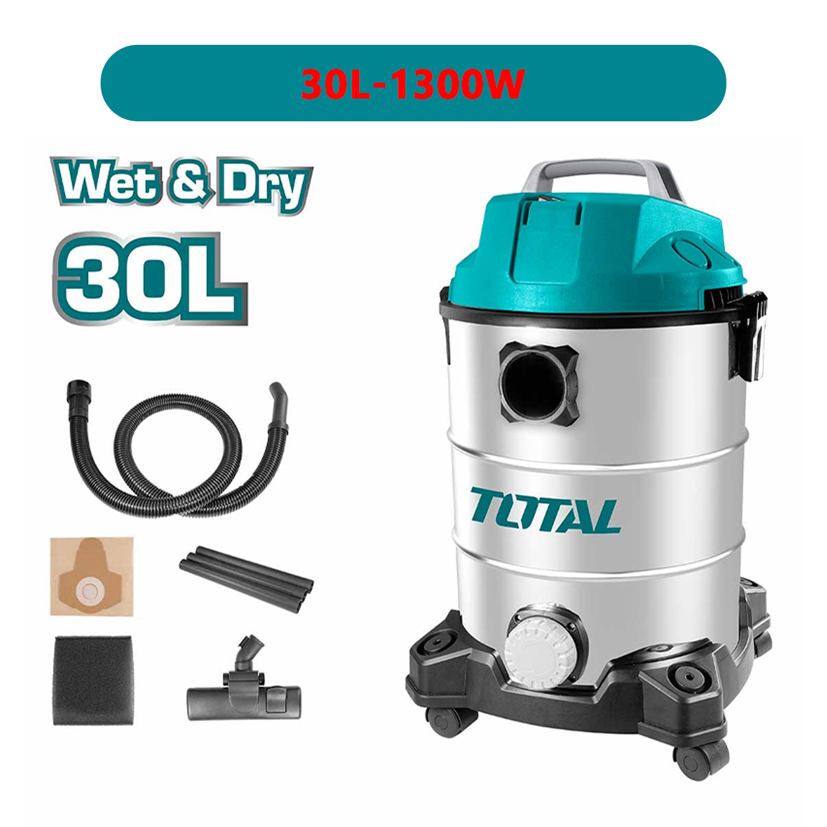 Total 12l30l75l multi-functional vacuum dry and wet vacuum over-sized household vacuum cleaner with blowing dust accessories
