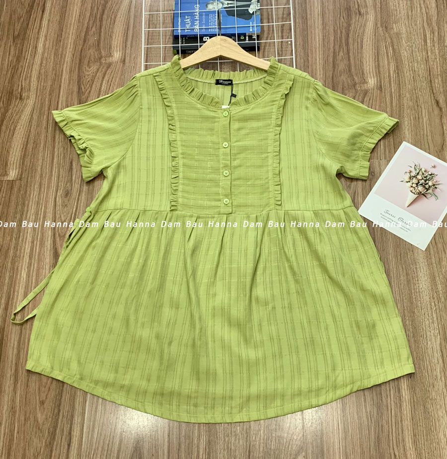 [Size 70-100kg] Áo bầu công sở big size dễ thương cho mẹ bầu trẻ vải lụa cao cấp thoáng mát không xù không nhăn cho bé ty dễ dàng
