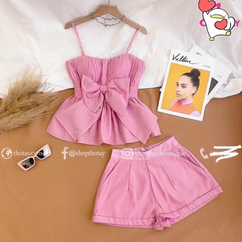 sét bộ áo dây nơ có mút ngực DXT