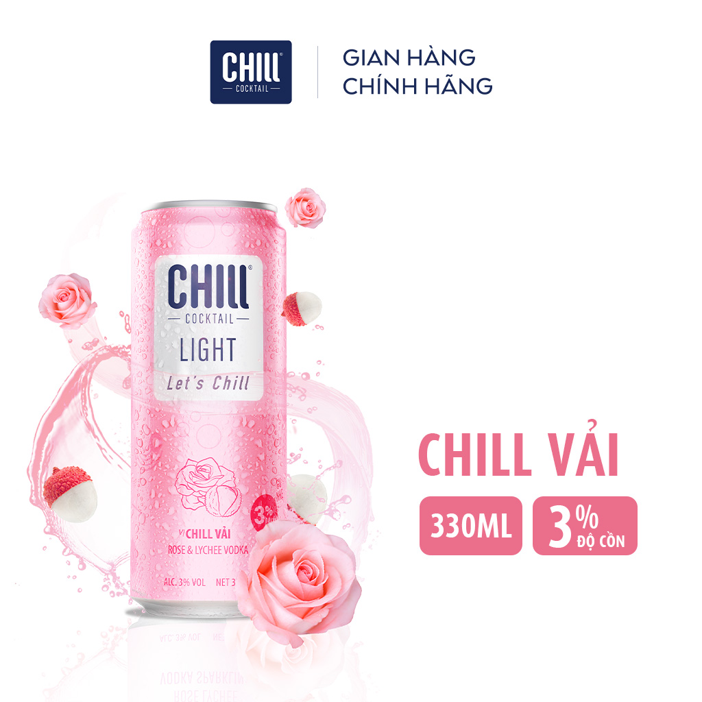 Thùng 12 lon Chill Cocktail mix vị 320ml/lon (độ cồn 3%)
