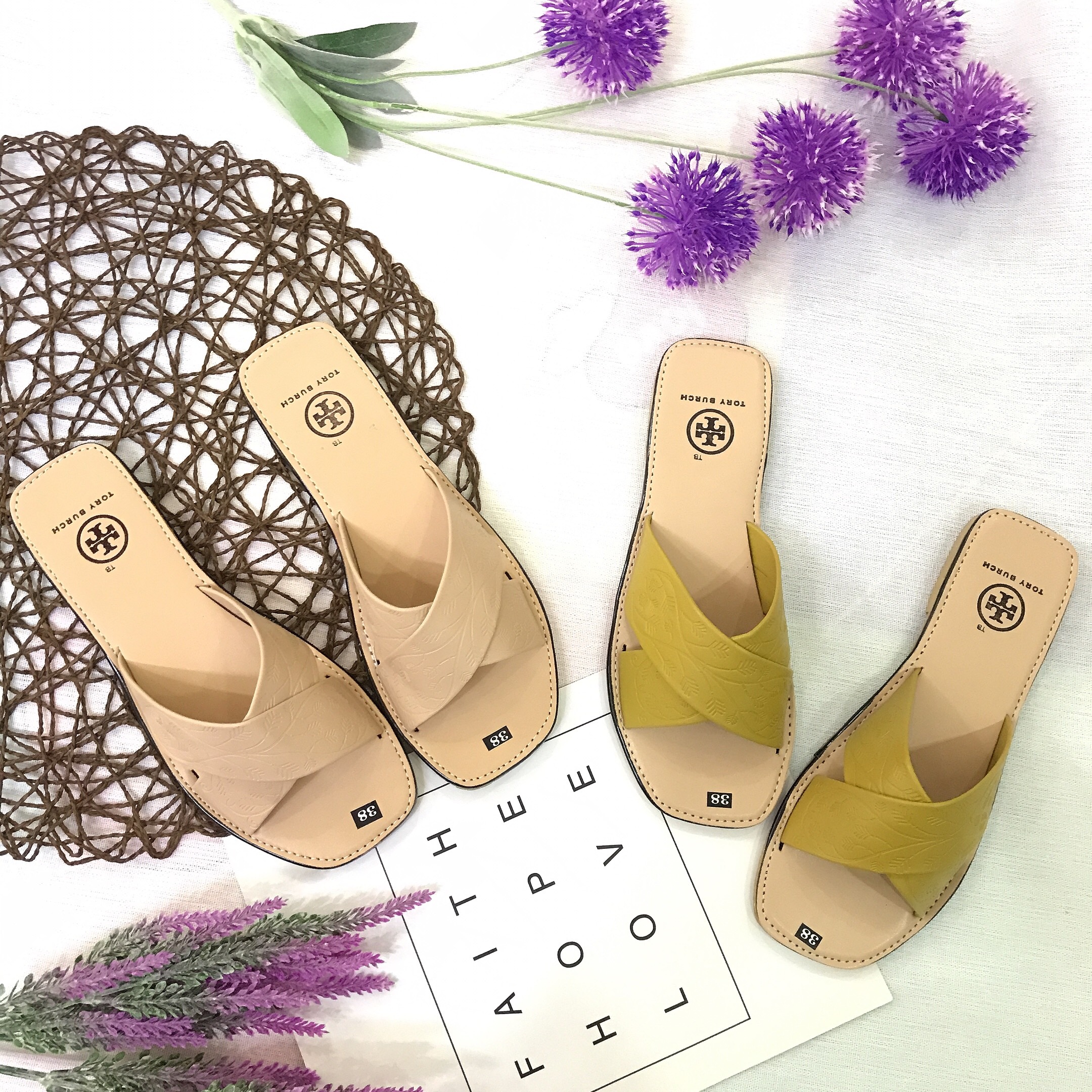 [Hoàn tiền 15%]{Hình thật} DL10-Dép nữ quai chéo sang chảnh
