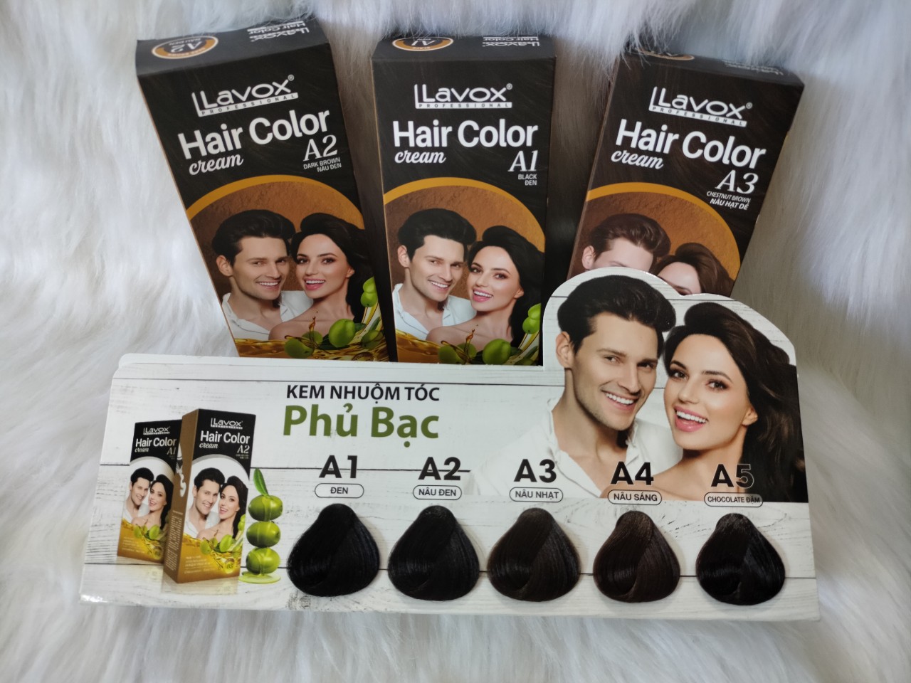 Nhuộm phủ bạc tinh dầu dưỡng tóc olive B5