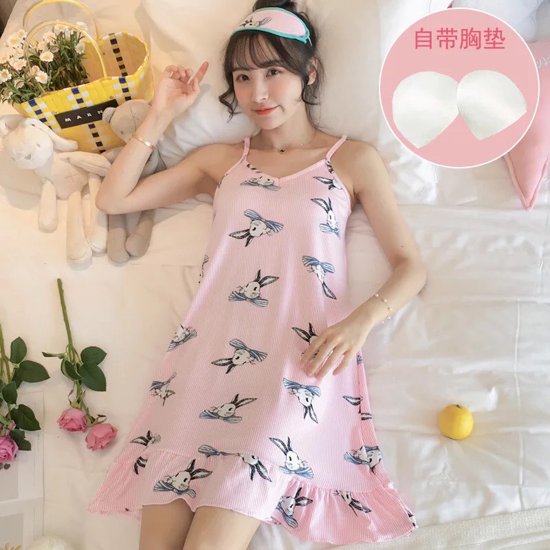 Váy ngủ hai dây có nệm ngực